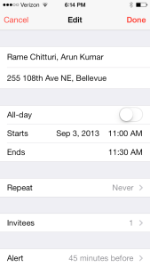 Creating a calendar entry in iOS Calendar