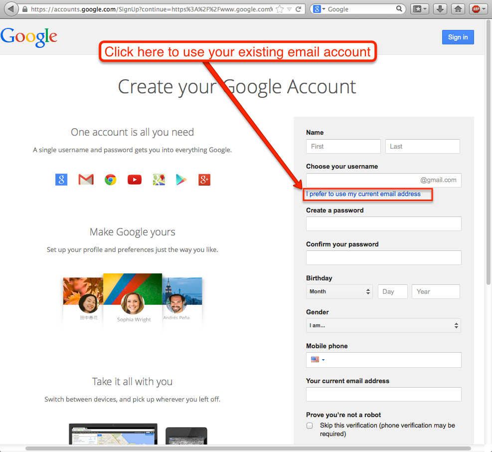 How to create a new Google ID | Get more done, with Kerika