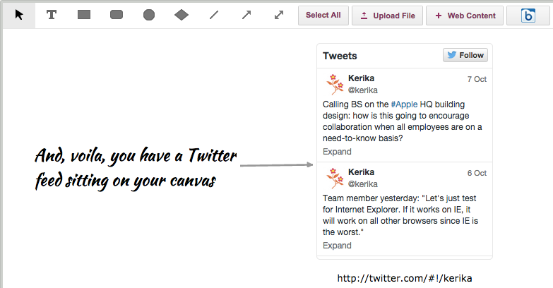Adding a Twitter feed to a canvas, part 2