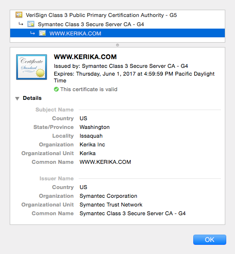 Kerika SSL certificate