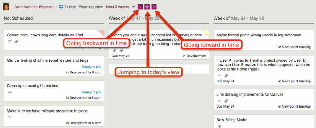 Navigating the Planning Views