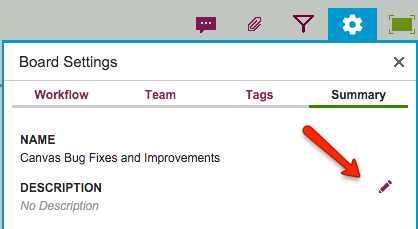 Editing board descriptions