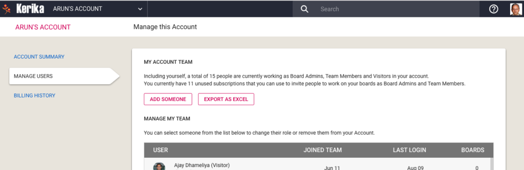 Exporting Account Team Members