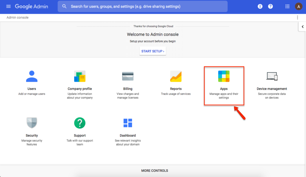 Start at the Google Admin Console