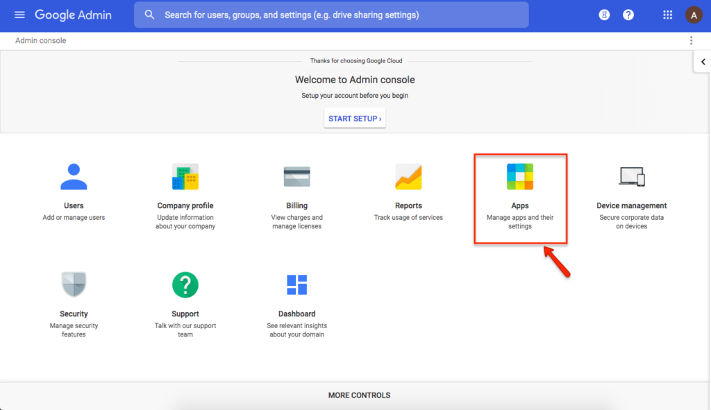 Start at the Google Admin Console