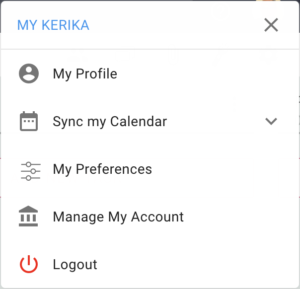 Screenshot showing the avatar menu